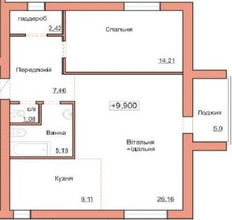 2-комнатная 70.63 м² в ЖК Три шоколада от 19 800 грн/м², Житомир