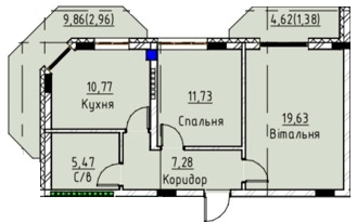 2-кімнатна 59.22 м² в ЖК Графіт від 16 000 грн/м², Ужгород