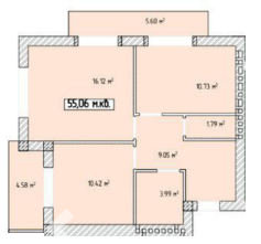 2-кімнатна 55.06 м² в ЖК Паннонія від 28 900 грн/м², Ужгород