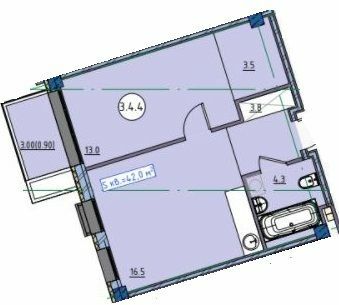 1-комнатная 42 м² в ЖК Пространство у Стамбульского парка от 40 900 грн/м², Одесса