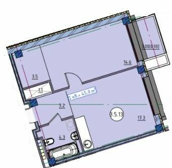 1-комнатная 45 м² в ЖК Пространство у Стамбульского парка от 40 900 грн/м², Одесса