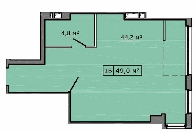 1-кімнатна 49 м² в ЖК Кіровський від 16 400 грн/м², м. Мелітополь