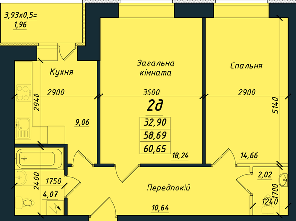 2-комнатная 60.65 м² в ЖК на ул. Никитченко, 3 от 17 100 грн/м², Полтава