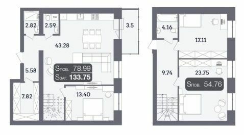 Дворівнева 133.75 м² в ЖК Стандарт від 19 500 грн/м², Полтава