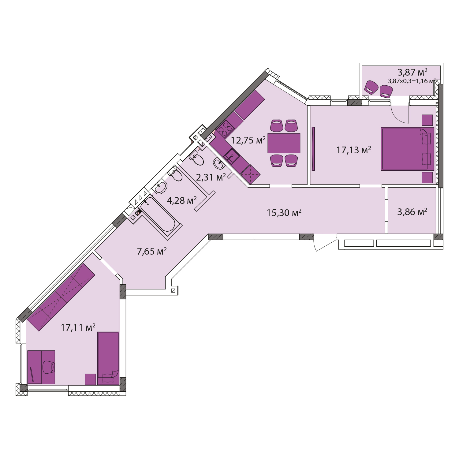 2-комнатная 81.55 м² в ЖК Лавандовый от 21 379 грн/м², г. Бровары