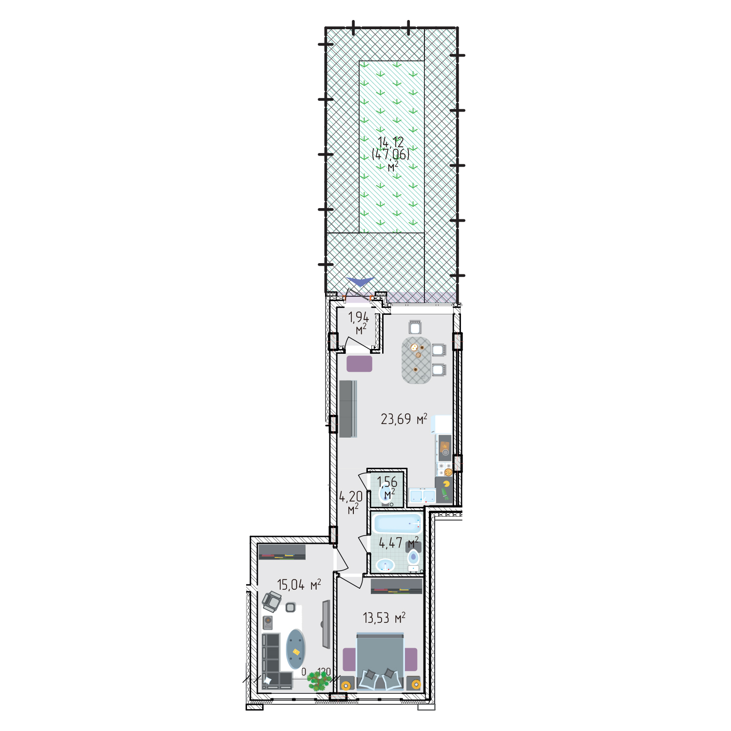 3-комнатная 78.55 м² в ЖК Лавандовый от 31 625 грн/м², г. Бровары