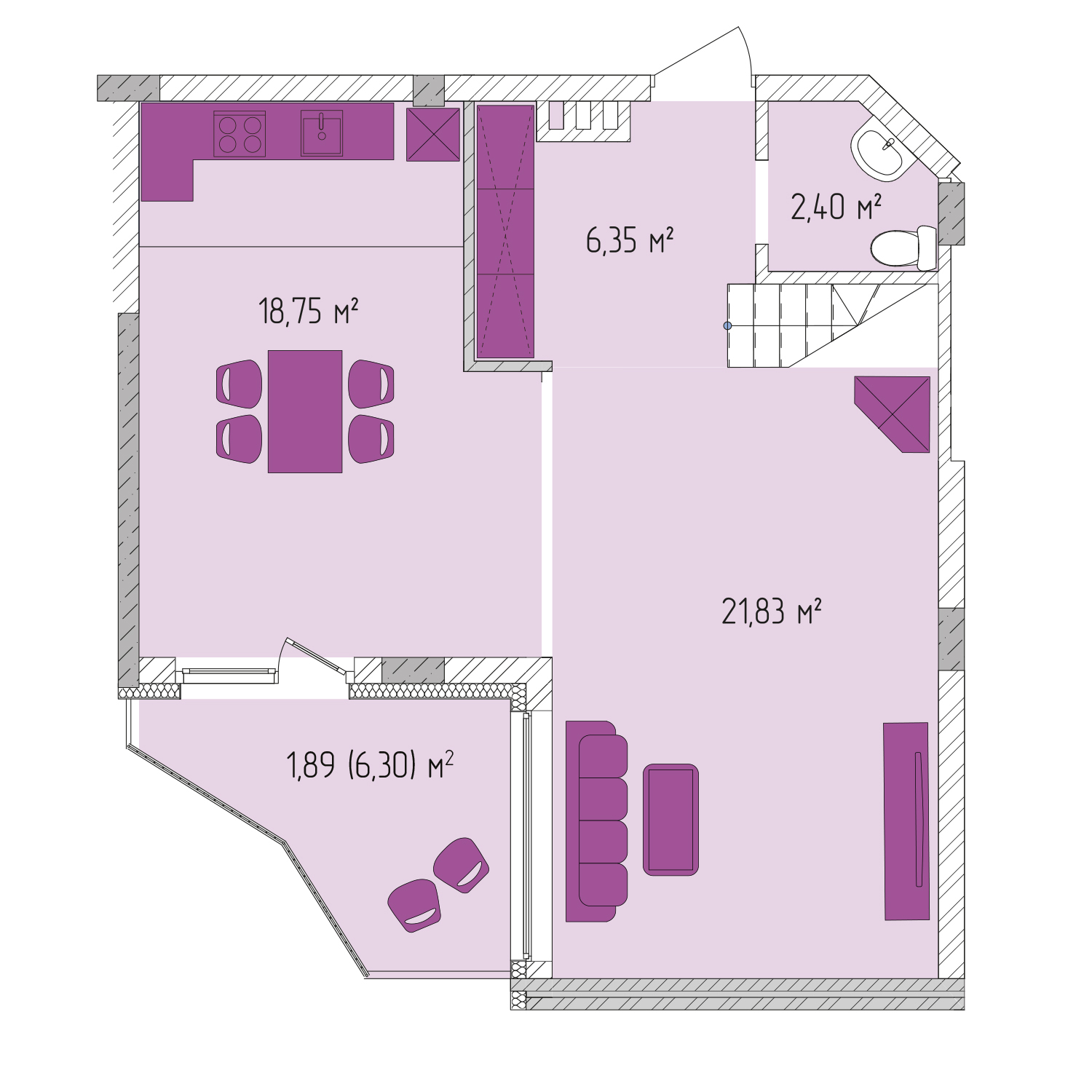 2-кімнатна 99.83 м² в ЖК Лавандовий від 25 398 грн/м², м. Бровари