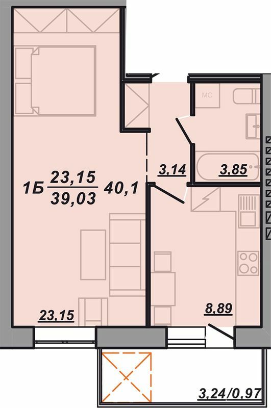 1-кімнатна 39.03 м² в ЖК Березовиця від 15 000 грн/м², смт Велика Березовиця