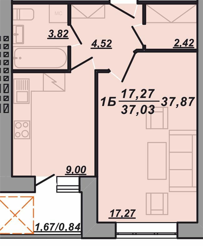 1-кімнатна 37.03 м² в ЖК Березовиця від 15 000 грн/м², смт Велика Березовиця