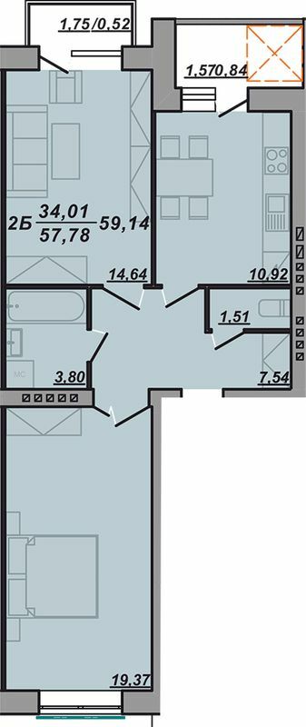 2-кімнатна 57.78 м² в ЖК Березовиця від 15 000 грн/м², смт Велика Березовиця