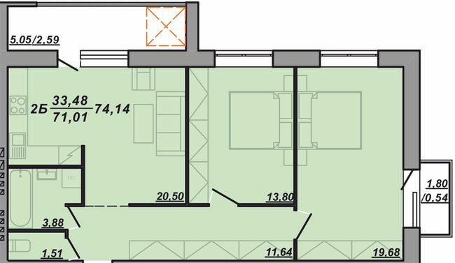 2-кімнатна 71.01 м² в ЖК Березовиця від 15 000 грн/м², смт Велика Березовиця