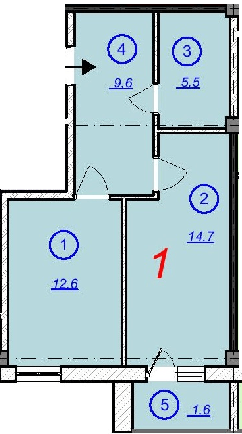 1-комнатная 44 м² в ЖК The Loft от 8 500 грн/м², г. Новая Каховка