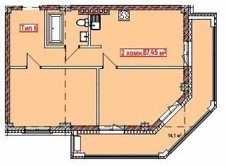 2-комнатная 67.45 м² в ЖК Club City от 26 950 грн/м², Херсон