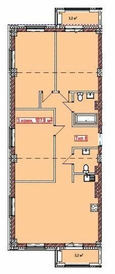 3-комнатная 107.9 м² в ЖК Club City от 26 950 грн/м², Херсон