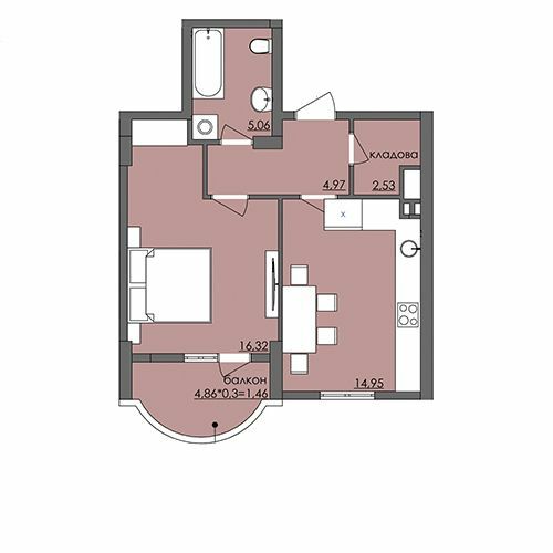 1-кімнатна 50.15 м² в ЖК Плаза Квартал від 18 450 грн/м², Херсон