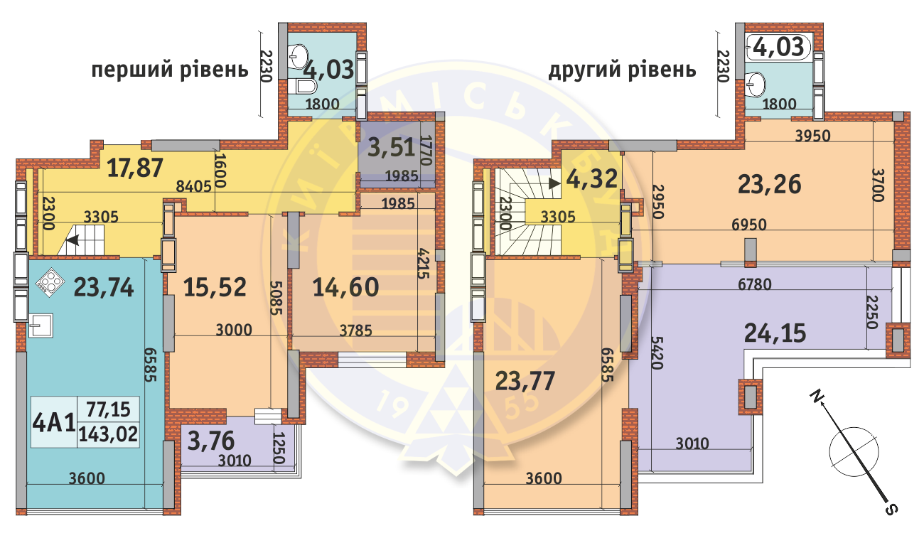 Дворівнева 143.02 м² в ЖК Медовий-2 від 26 891 грн/м², Київ