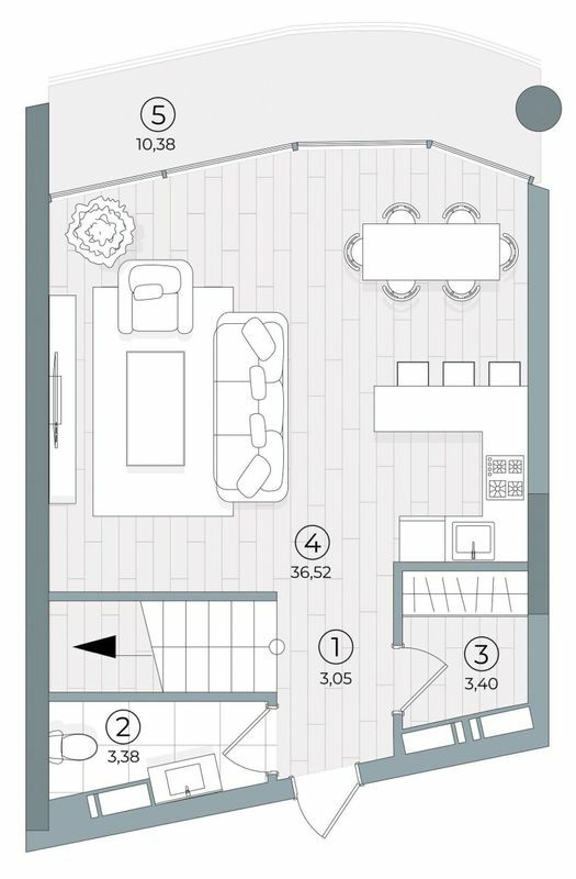 2-кімнатна 111.07 м² в ЖК Delrey від 45 950 грн/м², Київ