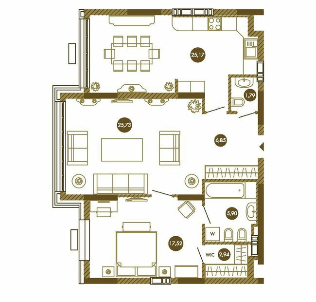 2-комнатная 85.9 м² в ЖК Obolon Residences от 95 550 грн/м², Киев