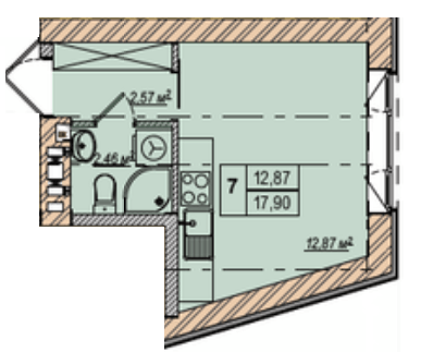 1-комнатная 17.9 м² в ЖК Wood Park от 17 200 грн/м², Киев