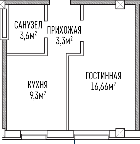 1-кімнатна 32.86 м² в ЖК Лондон Парк від 37 800 грн/м², Київ