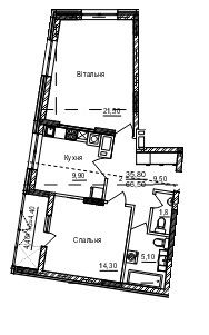 2-кімнатна 66.5 м² в ЖК Акварелі Проспекту від 20 100 грн/м², Чернівці
