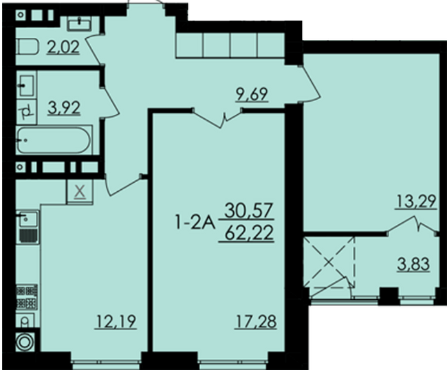 2-кімнатна 67.28 м² в ЖК City Park від 22 500 грн/м², Черкаси
