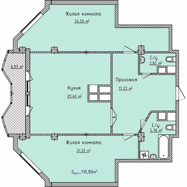 2-комнатная 109 м² в ЖК Aqua Marine от 19 750 грн/м², Одесса