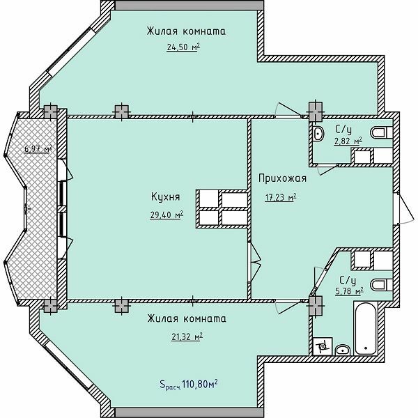 2-кімнатна 109 м² в ЖК Aqua Marine від 19 750 грн/м², Одеса