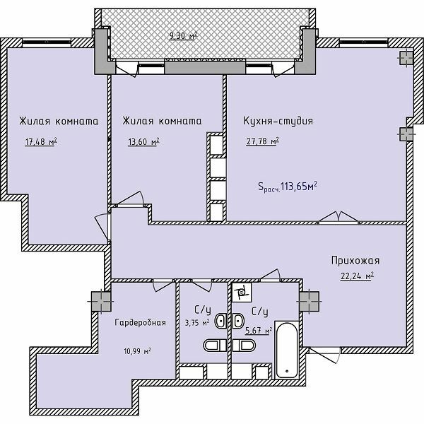 2-комнатная 112.4 м² в ЖК Aqua Marine от 19 750 грн/м², Одесса