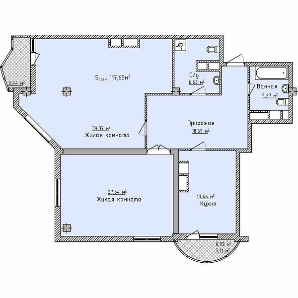 2-комнатная 117.6 м² в ЖК Aqua Marine от 19 750 грн/м², Одесса