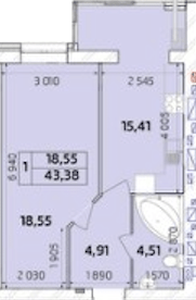 1-комнатная 43.38 м² в ЖК Масаны от 15 000 грн/м², Чернигов