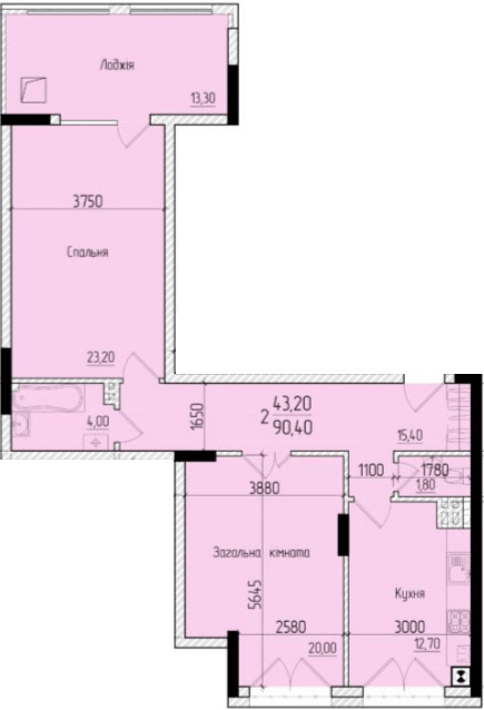 2-кімнатна 90.4 м² в ЖК Comfort Hall від 16 400 грн/м², Чернівці
