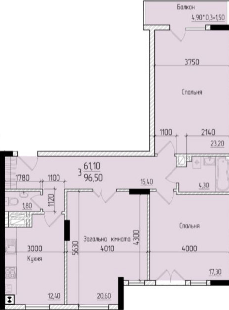 3-комнатная 96.5 м² в ЖК Comfort Hall от 16 400 грн/м², Черновцы