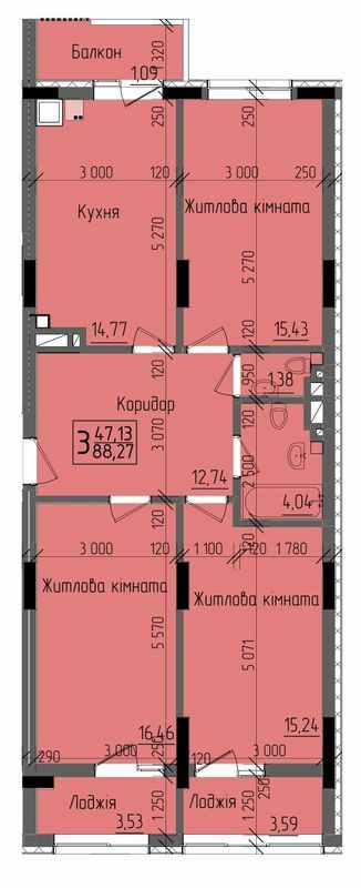 3-кімнатна 88.27 м² в ЖК KromaxBud від 22 100 грн/м², Чернівці