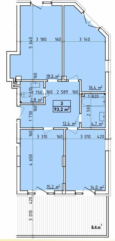 3-кімнатна 93.2 м² в ЖК Віденський Квартал від 24 000 грн/м², Чернівці