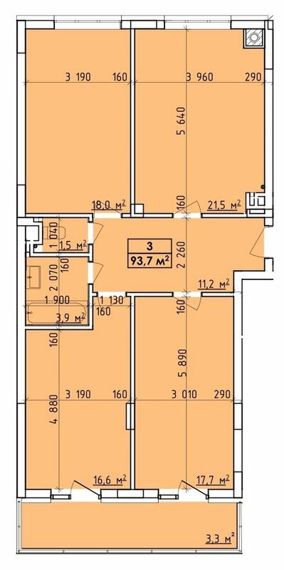 3-кімнатна 93.7 м² в ЖК Віденський Квартал від 18 500 грн/м², Чернівці