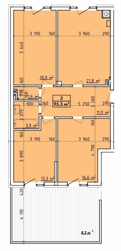 3-кімнатна 95.3 м² в ЖК Віденський Квартал від 24 000 грн/м², Чернівці