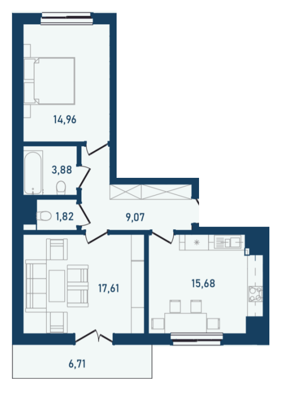 2-кімнатна 69.73 м² в ЖК Престижний 2 від 22 650 грн/м², Чернівці