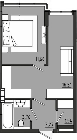 1-комнатная 37.16 м² в ЖК Сады Ривьеры от 18 050 грн/м², с. Фонтанка