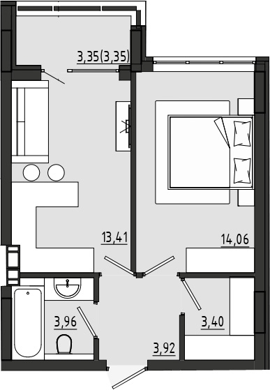 1-кімнатна 42 м² в ЖК Сади Рів`єри від 18 050 грн/м², с. Фонтанка