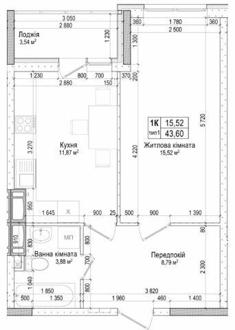 1-комнатная 43.6 м² в ЖК Атлант на Киевской от 20 600 грн/м², г. Бровары