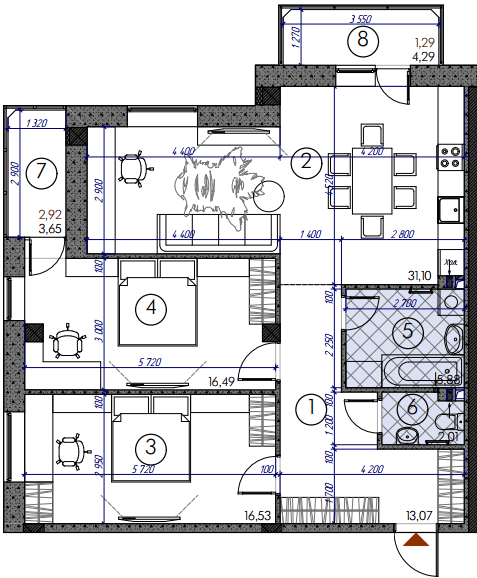 2-комнатная 89.81 м² в ЖМ Саванна Сити от 19 000 грн/м², г. Бровары