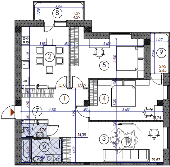 3-комнатная 93.34 м² в ЖМ Саванна Сити от 17 000 грн/м², г. Бровары