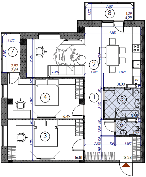 2-кімнатна 89.59 м² в ЖМ Саванна Сіті від 15 500 грн/м², м. Бровари