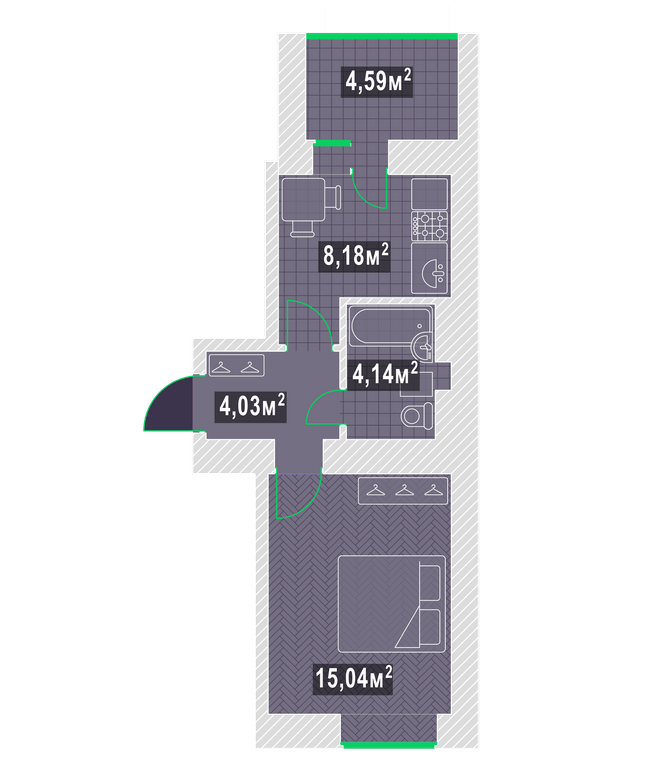 1-кімнатна 35.98 м² в ЖК Garden Sky від 19 000 грн/м², м. Васильків