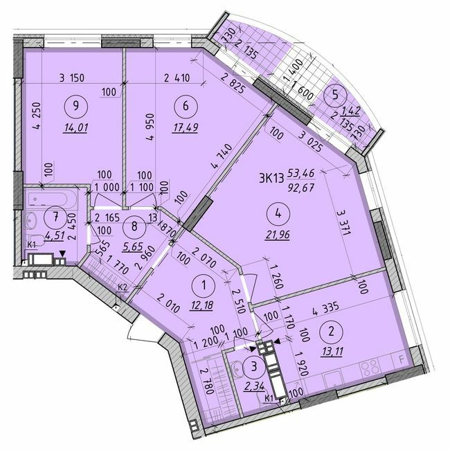 3-комнатная 92.67 м² в ЖК Борисо-Глебский 2 от 27 000 грн/м², г. Вышгород