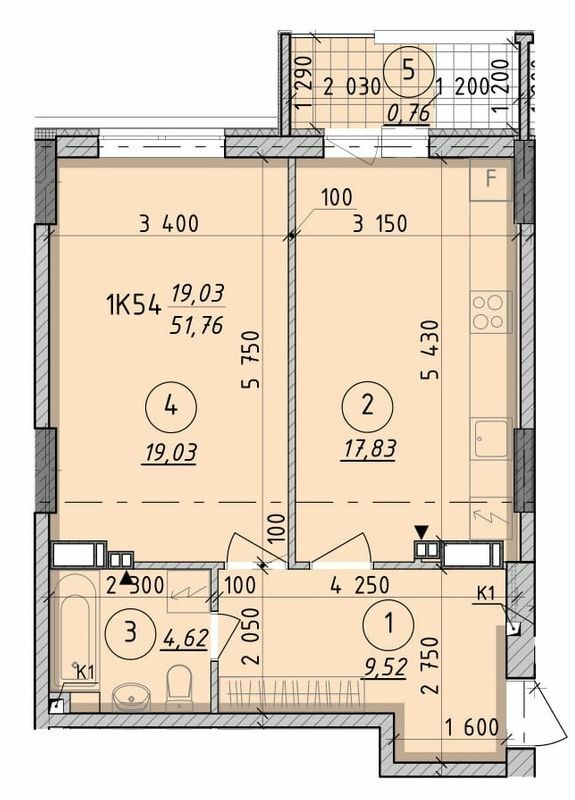 1-комнатная 51.76 м² в ЖК Борисо-Глебский 2 от 32 500 грн/м², г. Вышгород