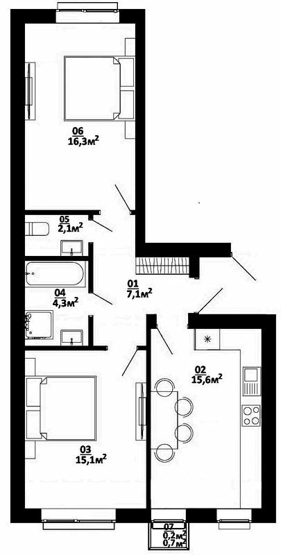 2-комнатная 60.7 м² в ЖК Белый Шоколад.Center от 22 500 грн/м², с. Белогородка