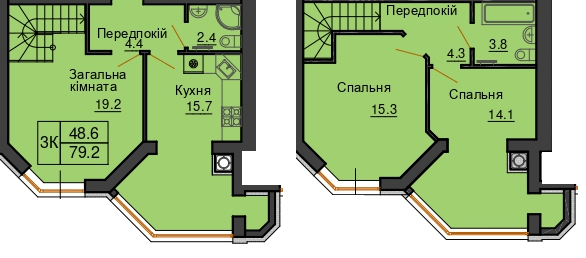 Дворівнева 79.2 м² в ЖК Sofia Nova від 35 000 грн/м², с. Новосілки