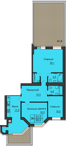 3-кімнатна 93 м² в ЖК Sofia Nova від 35 000 грн/м², с. Новосілки